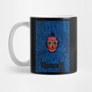 Commemorate NFT Character - MaleMask Doodle by Satoshi Nakamoto on TeePublic Mug